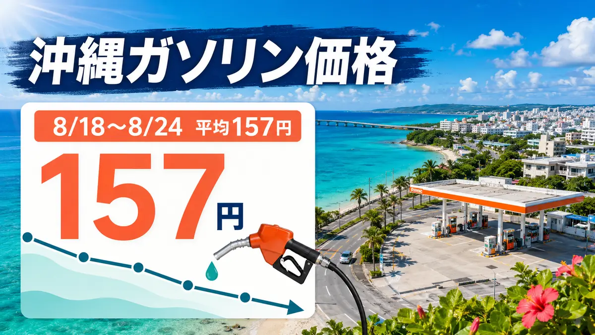 沖縄のガソリン価格 週次レポート（8/18〜8/24）平均157円