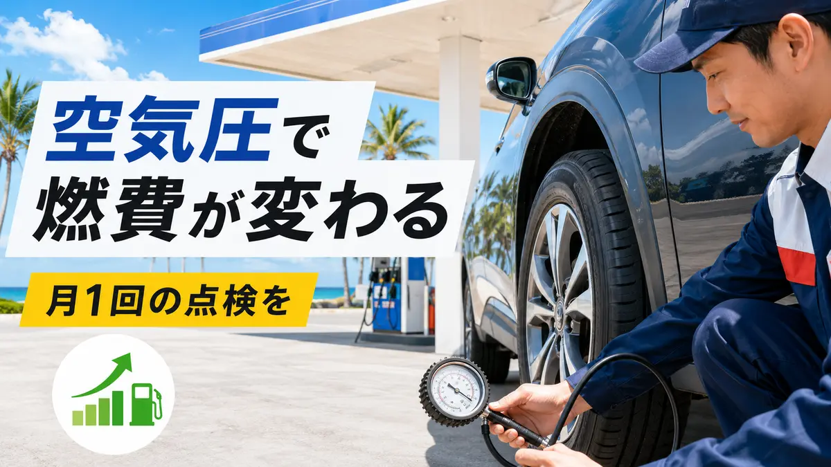 タイヤの空気圧で燃費は変わる？適正値・点検頻度と沖縄の店選び