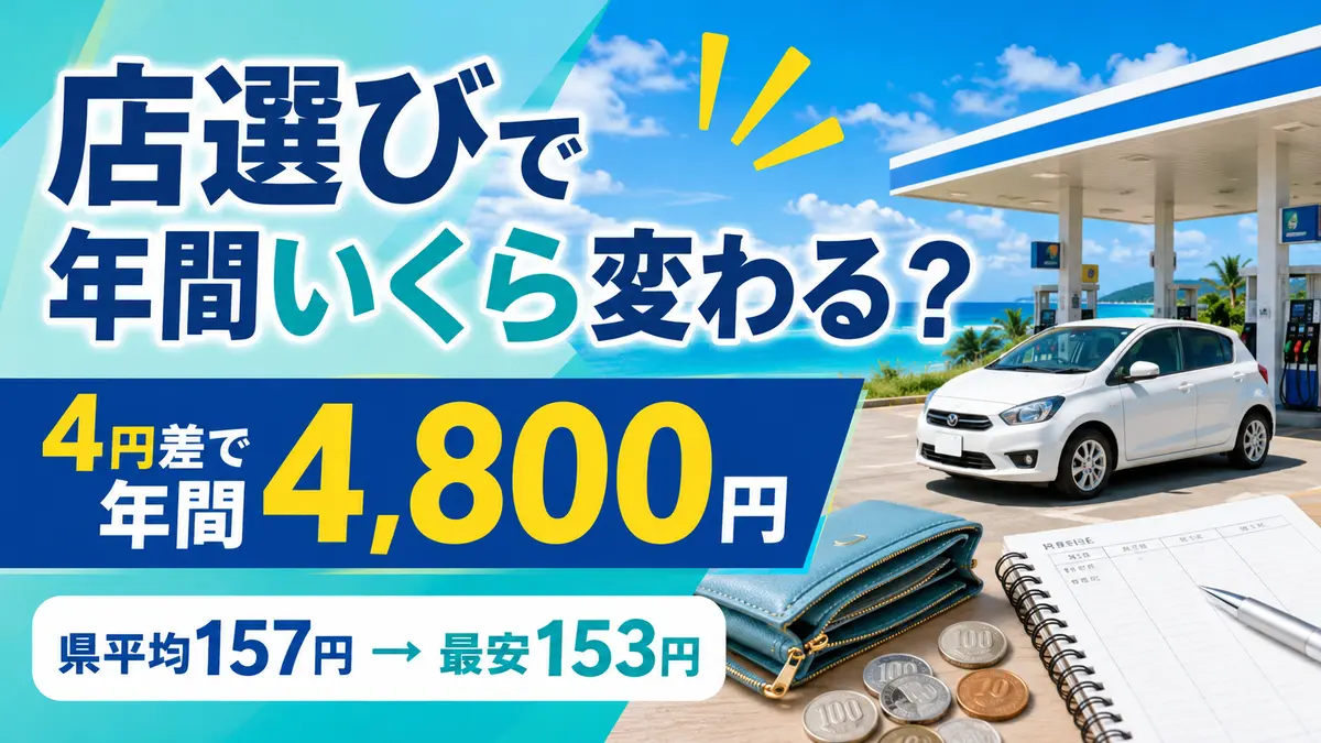 店選びで年間いくら変わる？沖縄のガソリン代・家計インパクト
