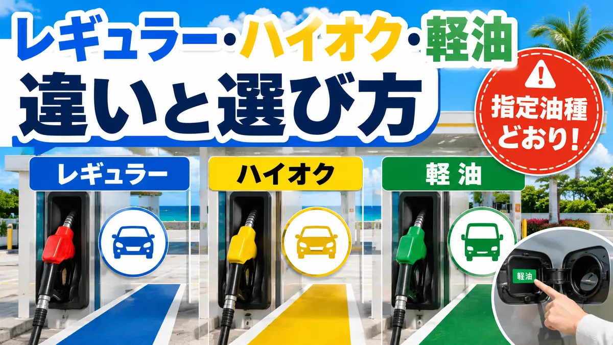 レギュラー・ハイオク・軽油の違いと選び方｜沖縄の価格差も