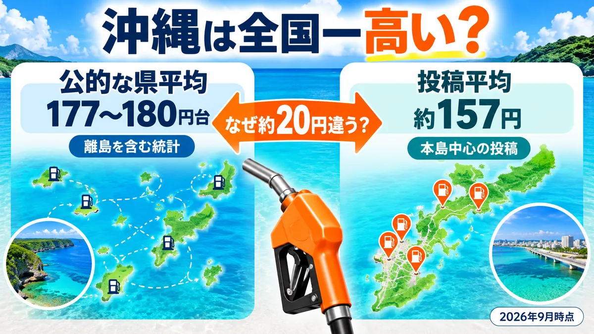 沖縄は全国一高い？県平均177円と投稿157円のズレ